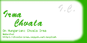 irma chvala business card